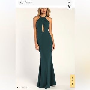 New with tags! Never worn Lulus dark teal maxi/floor-length dress